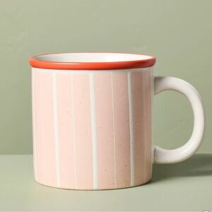 13.5oz Recycled Ceramic Striped Mug Light Pink Orange - Hearth & Hand™ Magnolia